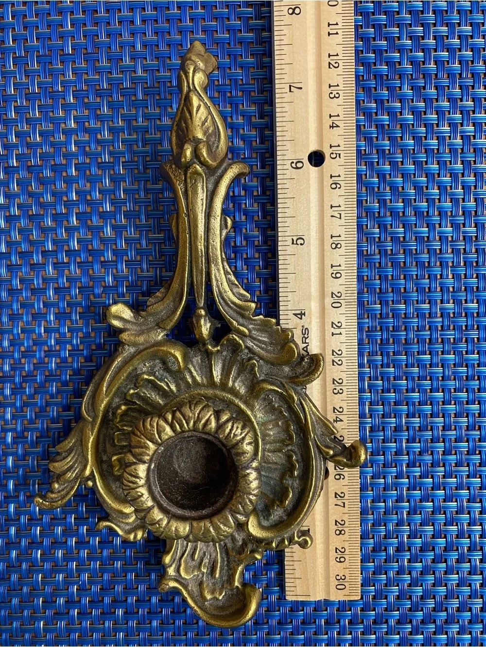 Vintage Antique-Style single candle holder brass or gilded bronze